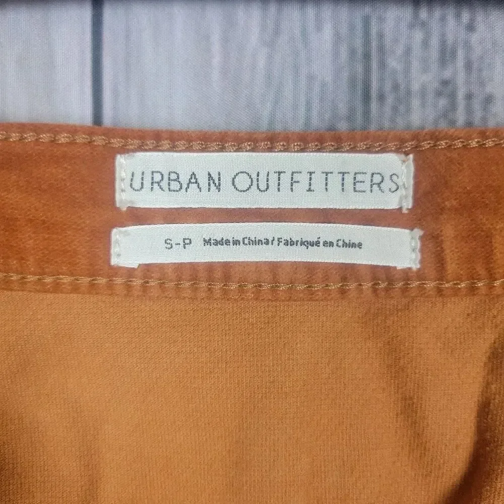 Urban Outfitters Button-Front Orange Soft Denim Skirt Size Small